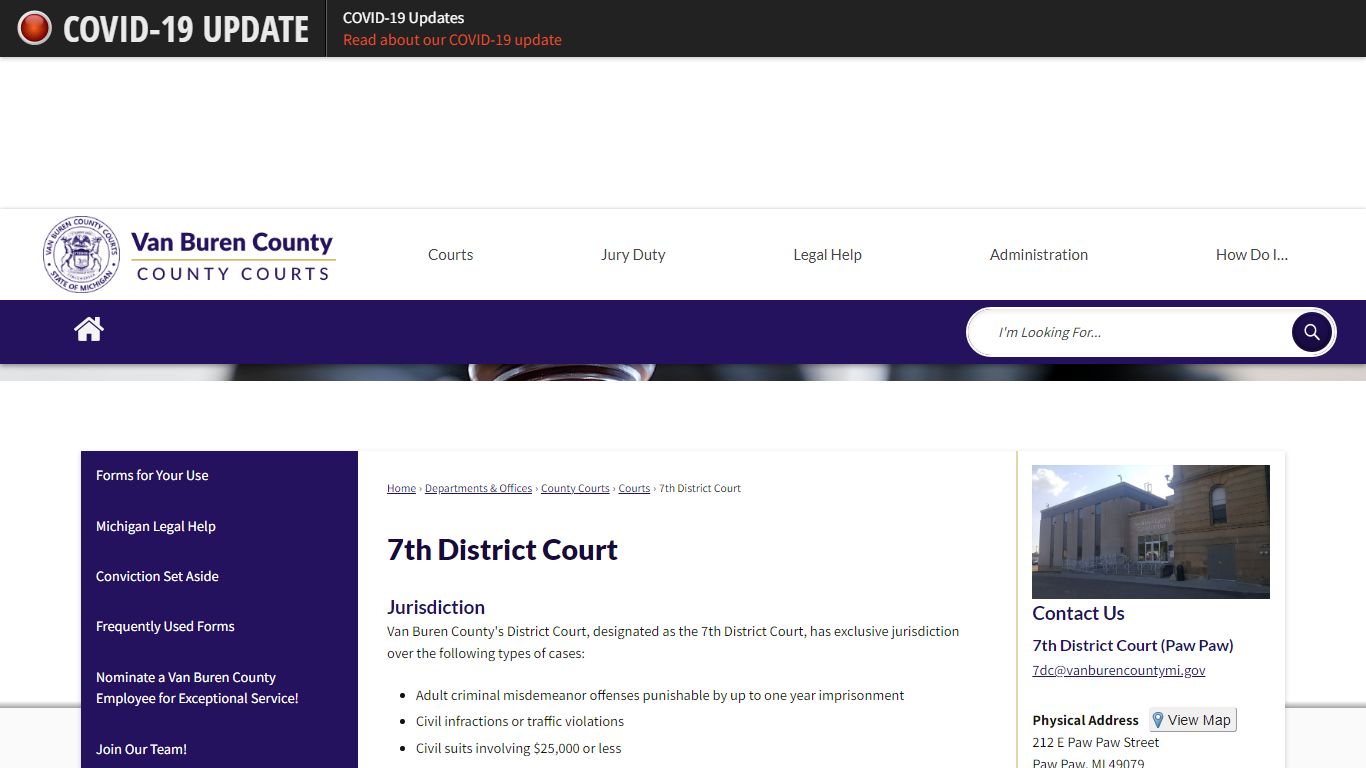7th District Court | Van Buren County, MI